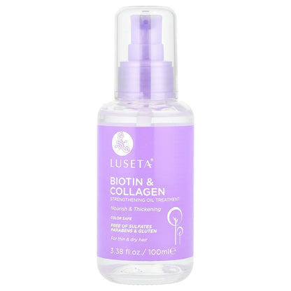 Luseta Beauty, Biotin & Collagen, Strengthening Oil Treatment, For Thin & Dry Hair, 3.38 fl oz (100 ml)