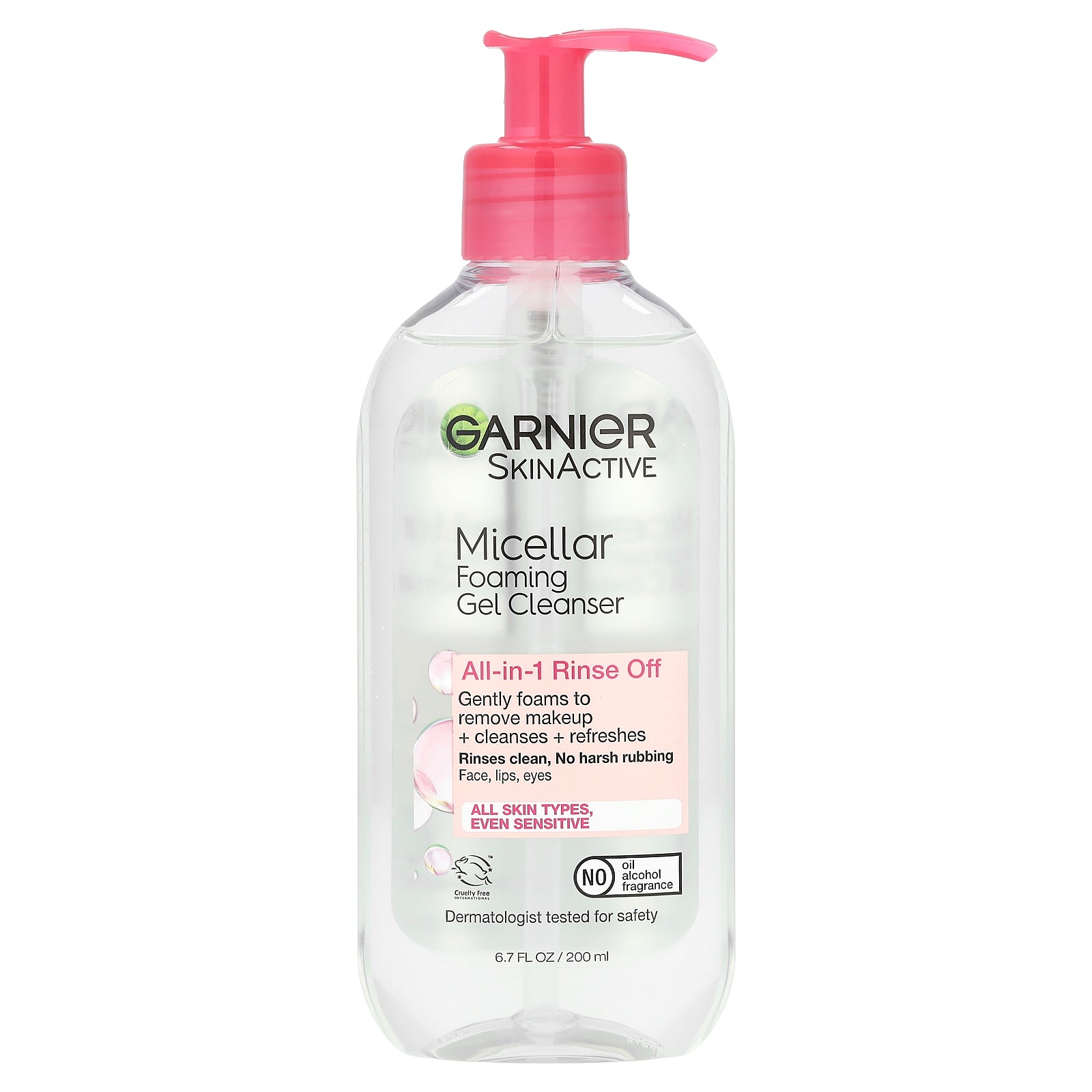 Garnier, SkinActive, Micellar Foaming Gel Cleanser, All-in-1 Rinse Off, 6.7 fl oz (200 ml)