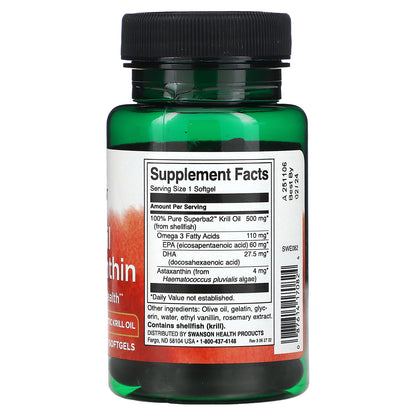 Swanson, Krill Oil & Astaxanthin, 30 Softgels