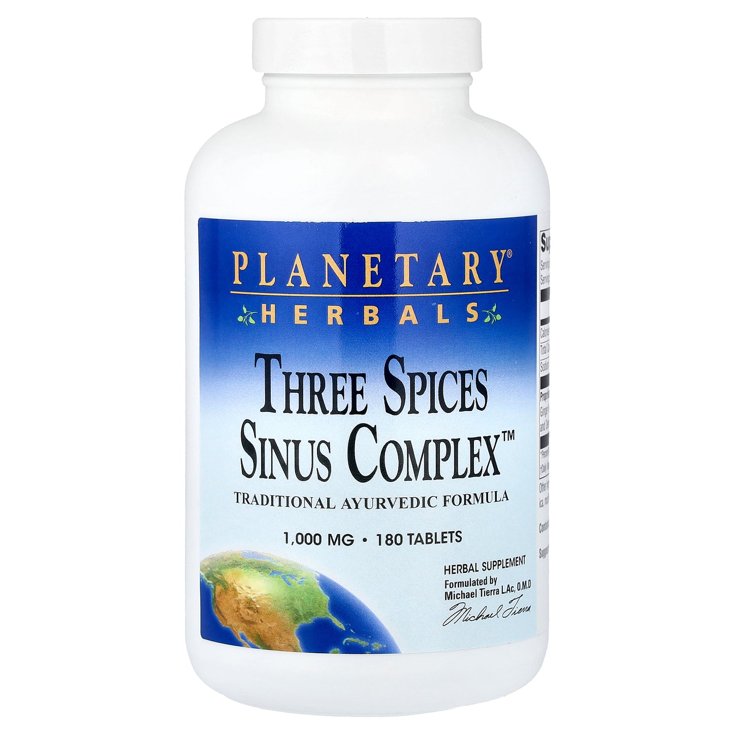 Planetary Herbals, Three Spices Sinus Complex™, 180 Tablets