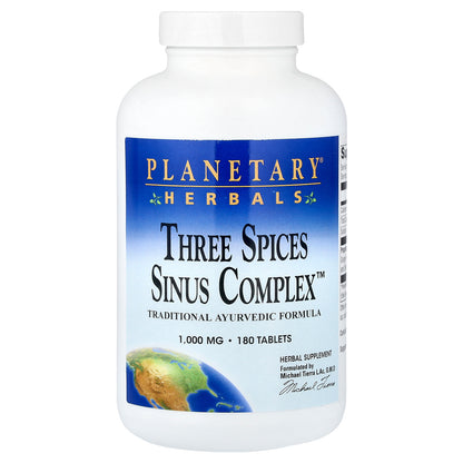 Planetary Herbals, Three Spices Sinus Complex™, 180 Tablets