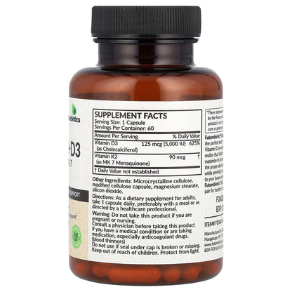 Futurebiotics, Vitamin K2 + D3, 60 Capsules