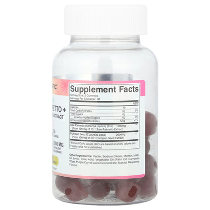 Vitamatic, Saw Palmetto + Pumpkin Seed Extract, Natural Raspberry, 60 Gummies