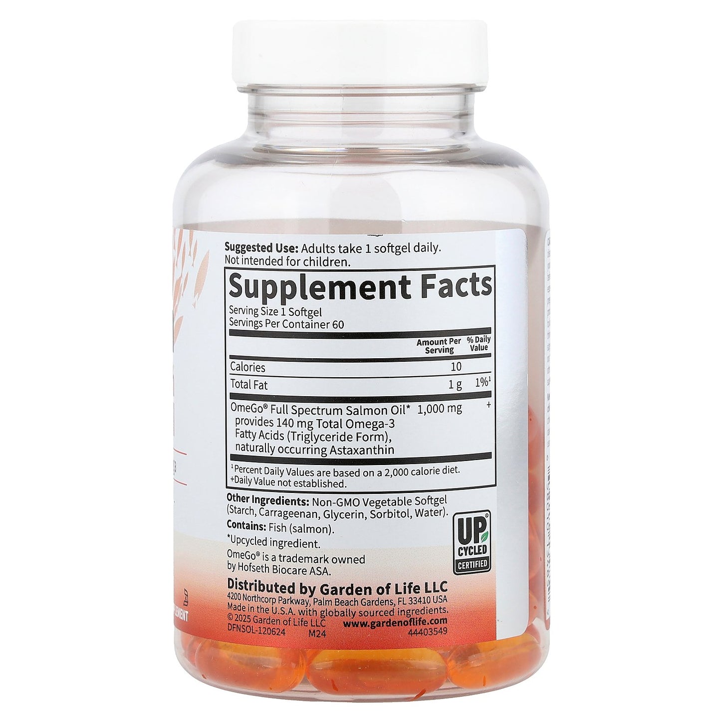 Garden of Life, Norwegian Salmon Oil, 60 Softgels (1,000 mg per Softgel)