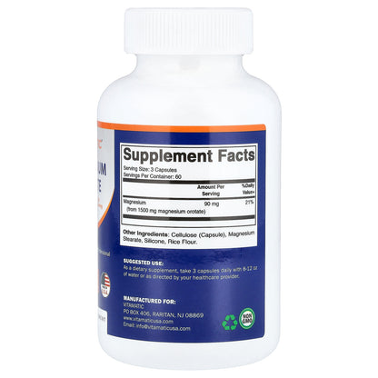 Vitamatic, Magnesium Orotate, 180 Capsules (500 mg per Capsule)