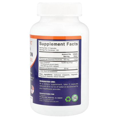 Vitamatic, Ceylon Cinnamon, 240 Vegetable Capsules