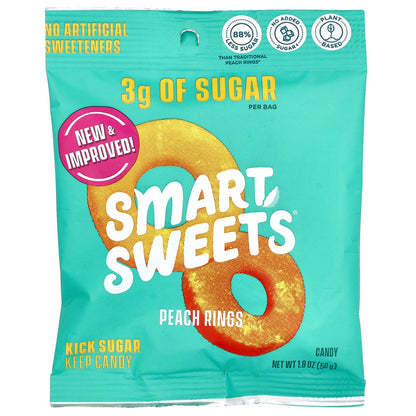 SmartSweets, Peach Rings, 1.8 oz (50 g)