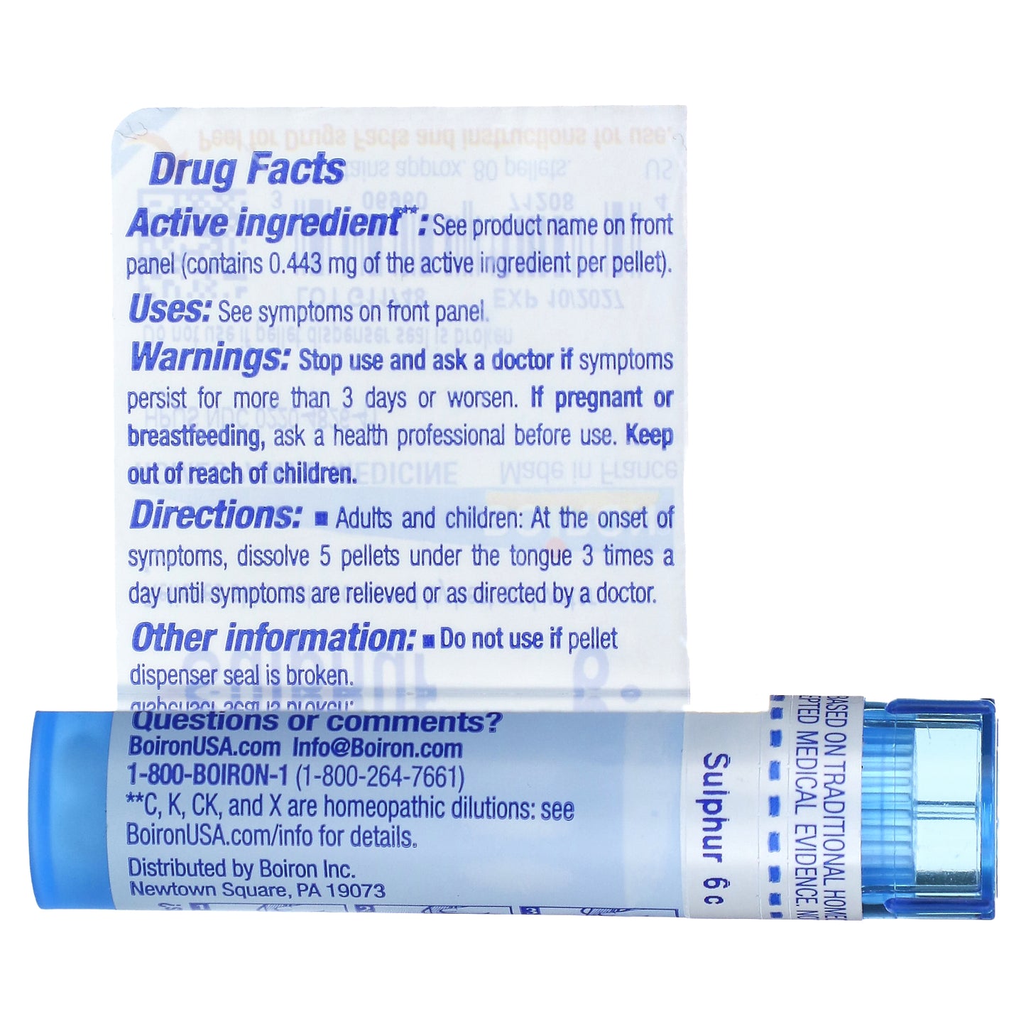 Boiron, Sulphur, 6C, Skin Rash Relief, Approx 80 Pellets