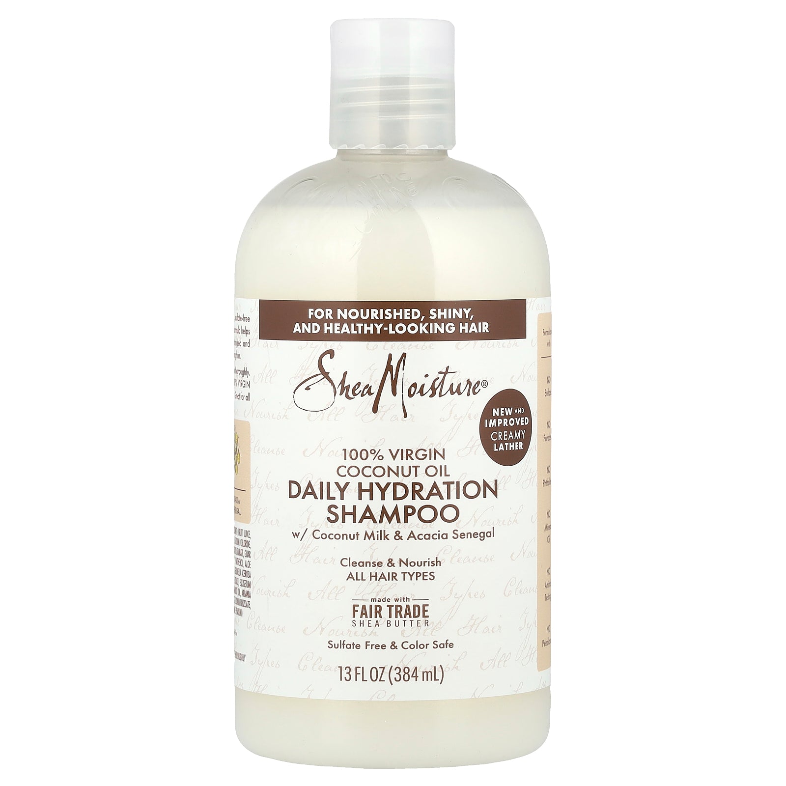 SheaMoisture, 100% Virgin Coconut Oil, Daily Hydration Shampoo, For All Hair Types, 13 fl oz (384 ml)