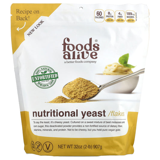 Foods Alive, Nutritional Yeast Flakes, Unfortified, 2 lb (907 g)