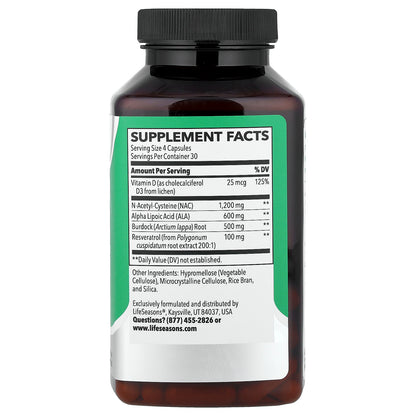 LifeSeasons, Therapeutics, Kidney Support, Cellular Protection , 120 Veg Capsules