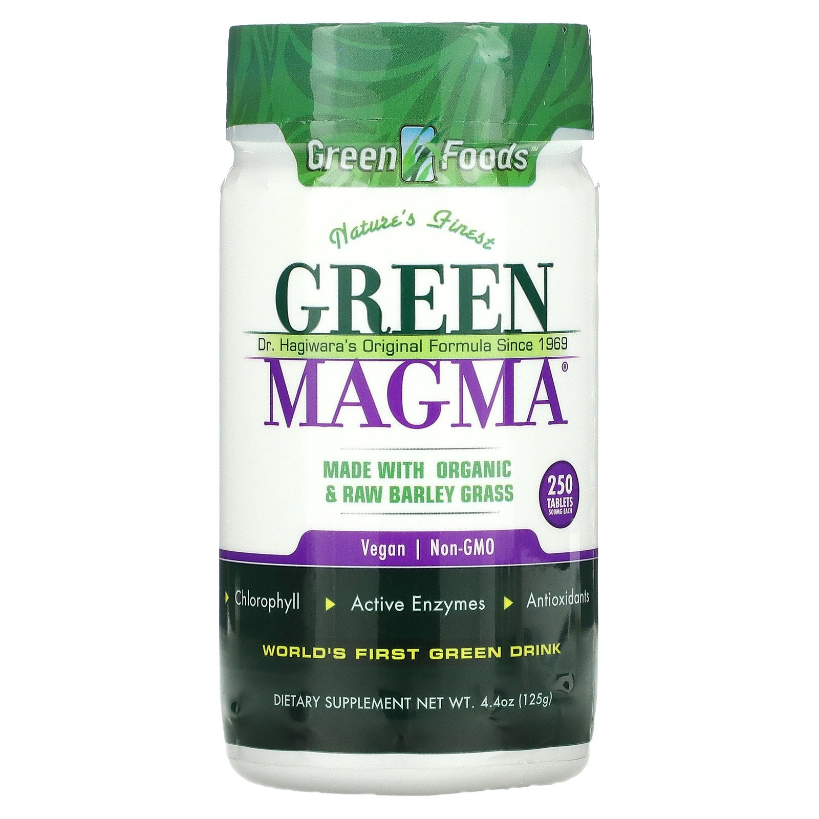 Green Foods, Green Magma®, Barley Grass Juice Powder , 250 Tablets, 4.4 oz (125 g)