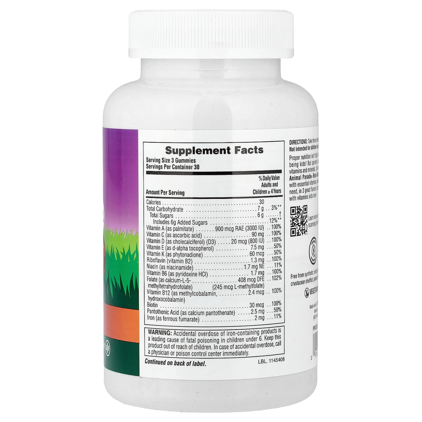 NaturesPlus, Animal Parade®, Multivitamin Gummies, Cherry, Grape & Orange, 90 Gummies