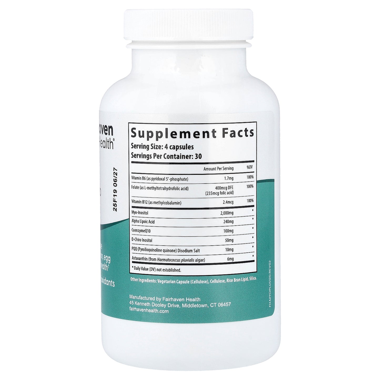 Fairhaven Health, PQQ + Myo + D-Chiro Inositol, 120 Capsules