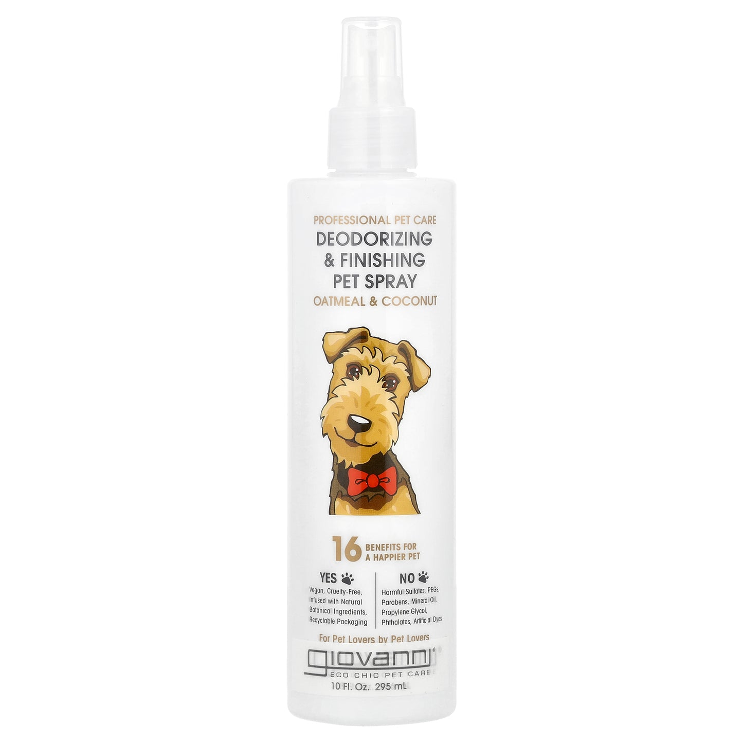 Giovanni, Professional Pet Care, Deodorizing & Finishing Pet Spray, For Dogs, Oatmeal & Coconut, 10 fl oz (295 ml)