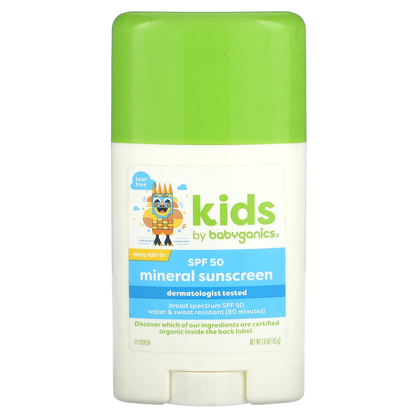 Babyganics, Kids Mineral Sunscreen, SPF 50, 1.6 oz (45 g)