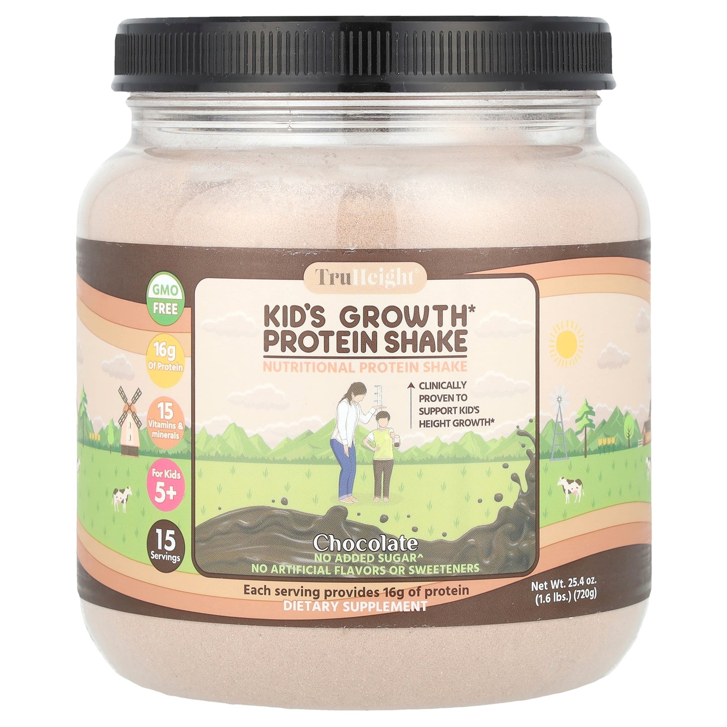 TruHeight, Height Growth, Kid's Growth Protein Shake, For Kids 5+, Chocolate, 1.6 lbs (720 g)