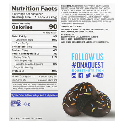 Quest Nutrition, Frosted Cookies, Chocolate Cake, 8 Cookies, 0.88 oz (25 g) Each