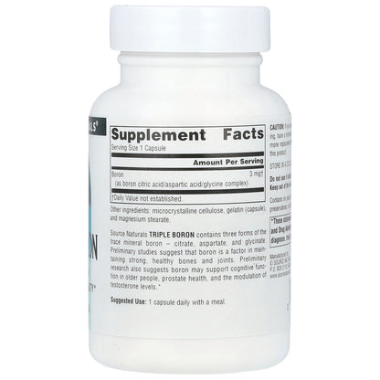 Source Naturals, Triple Boron , 3 mg, 100 Capsules