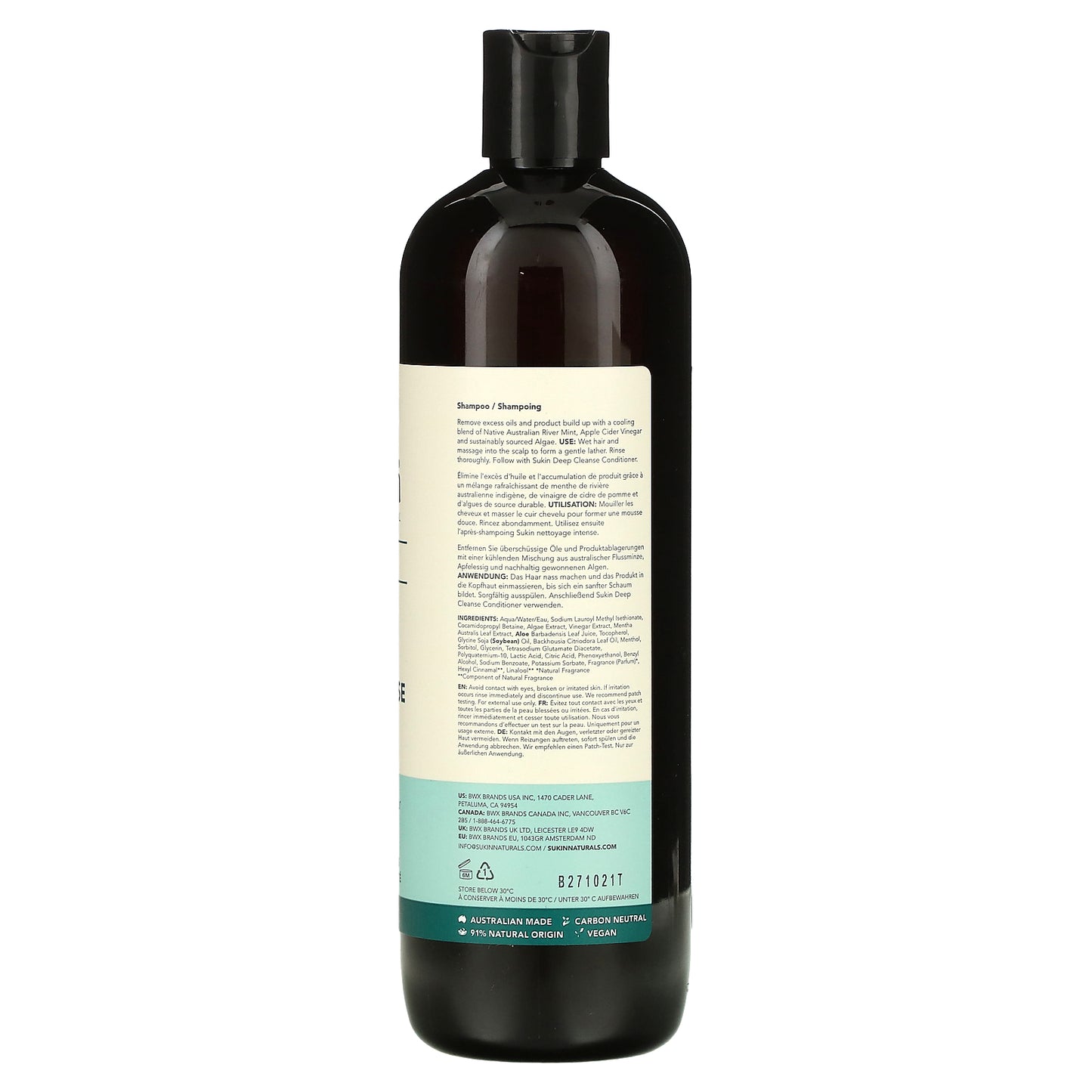 Sukin, Haircare, Deep Cleanse Shampoo, Oily & Congested Scalps, 16.9 fl oz (500 ml)