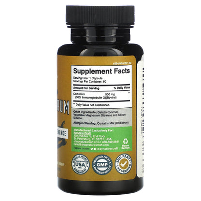 Nature's Craft, Colostrum, 500 mg, 60 Capsules