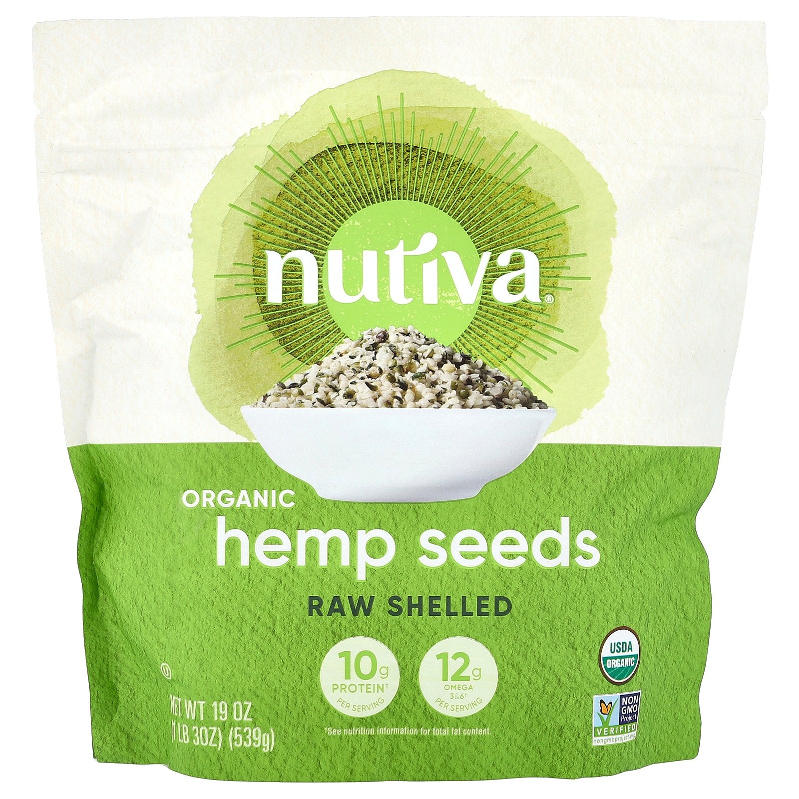 Nutiva, Organic Hemp Seeds, 19 oz (539 g)