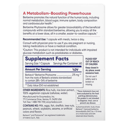 Enzymedica, Berberine Phytosome, 60 Capsules (275 mg per Capsule)
