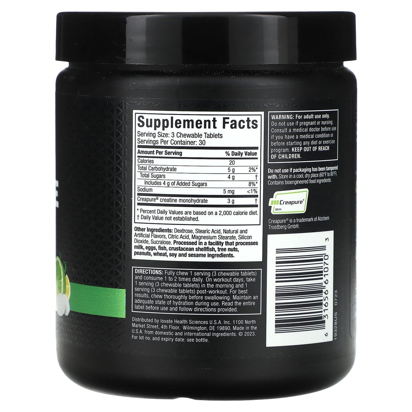 MuscleTech, Creatine Chews, Citrus Burst, 90 Chewable Tablets (1 g per Tablet)