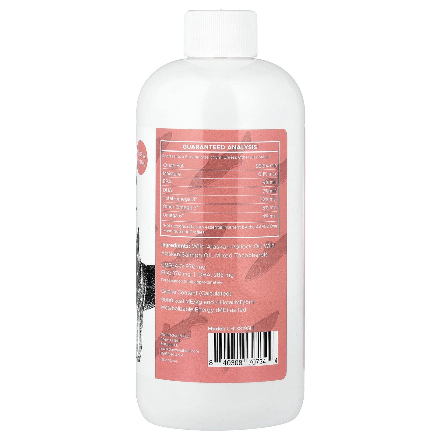 Chew + Heal, Wild Alaskan Salmon Oil Formula, For Dogs, 16 fl oz (475 ml)