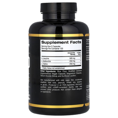 California Gold Nutrition, Sport, Micronized BCAA, Branched Chain Amino Acids, 240 Veggie Capsules