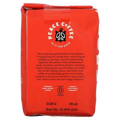 Peace Coffee, Organic French Roast, Whole Bean, Dark Roast, Decaf, 12 oz (340 g)