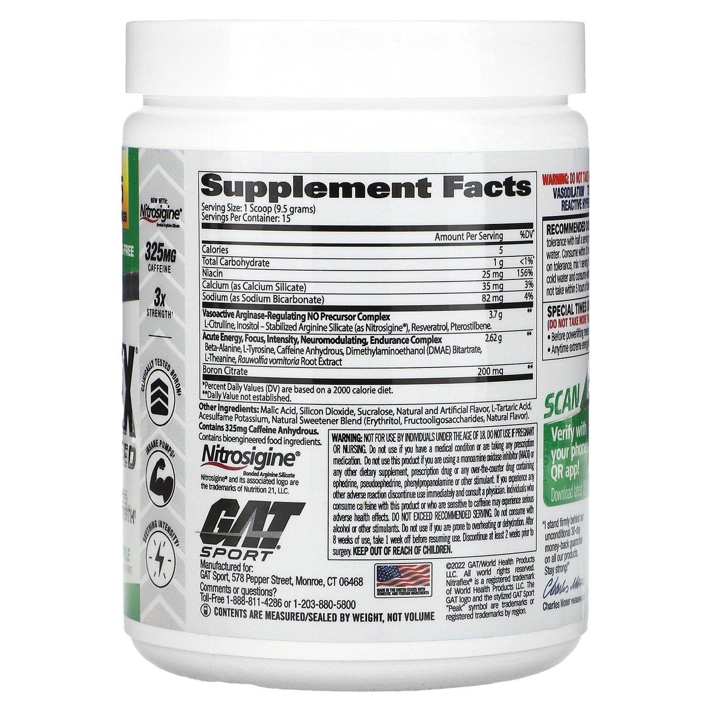 GAT, Sport, NITRAFLEX Advanced, Green Apple, 5.03 oz (142.5 g)