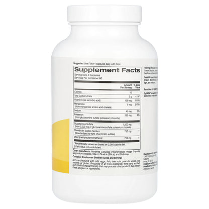 Super Nutrition, Glucosamine, Chondroitin, & MSM with Potassium and Vitamin C, 240 Veggie Capsules