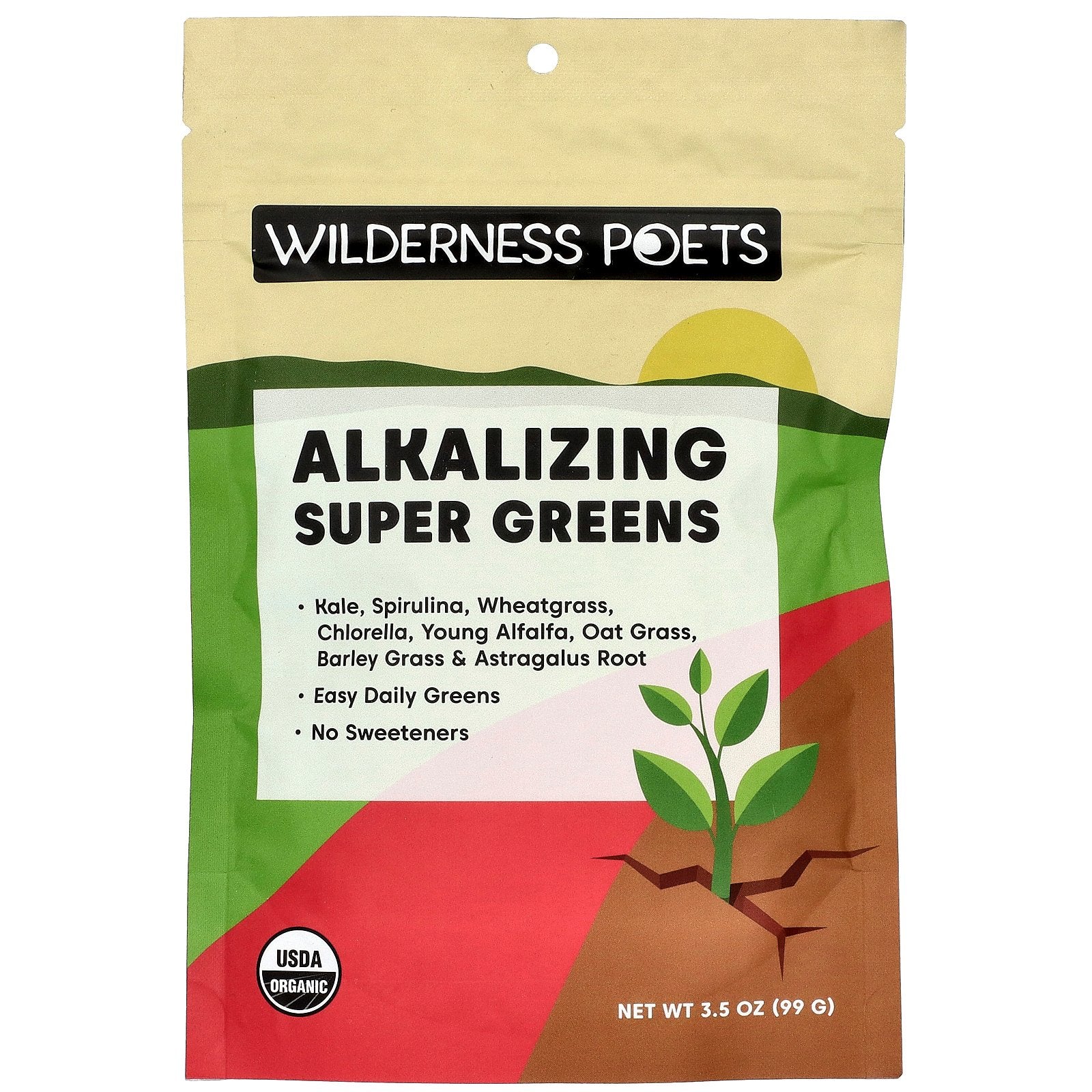 Wilderness Poets, Alkalizing Super Greens, 3.5 oz (99 g)