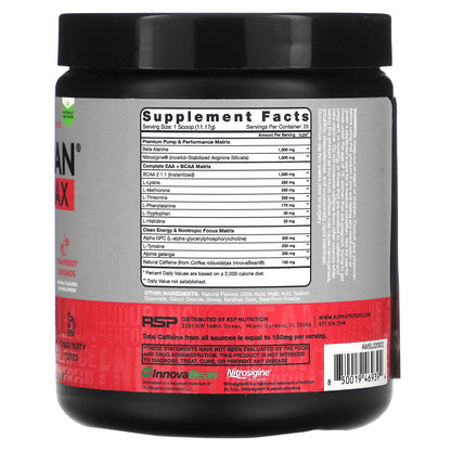 RSP Nutrition, AminoLean Max Pre-Workout Energy, Strawberry Lemonade, 9.85 oz (279 g)