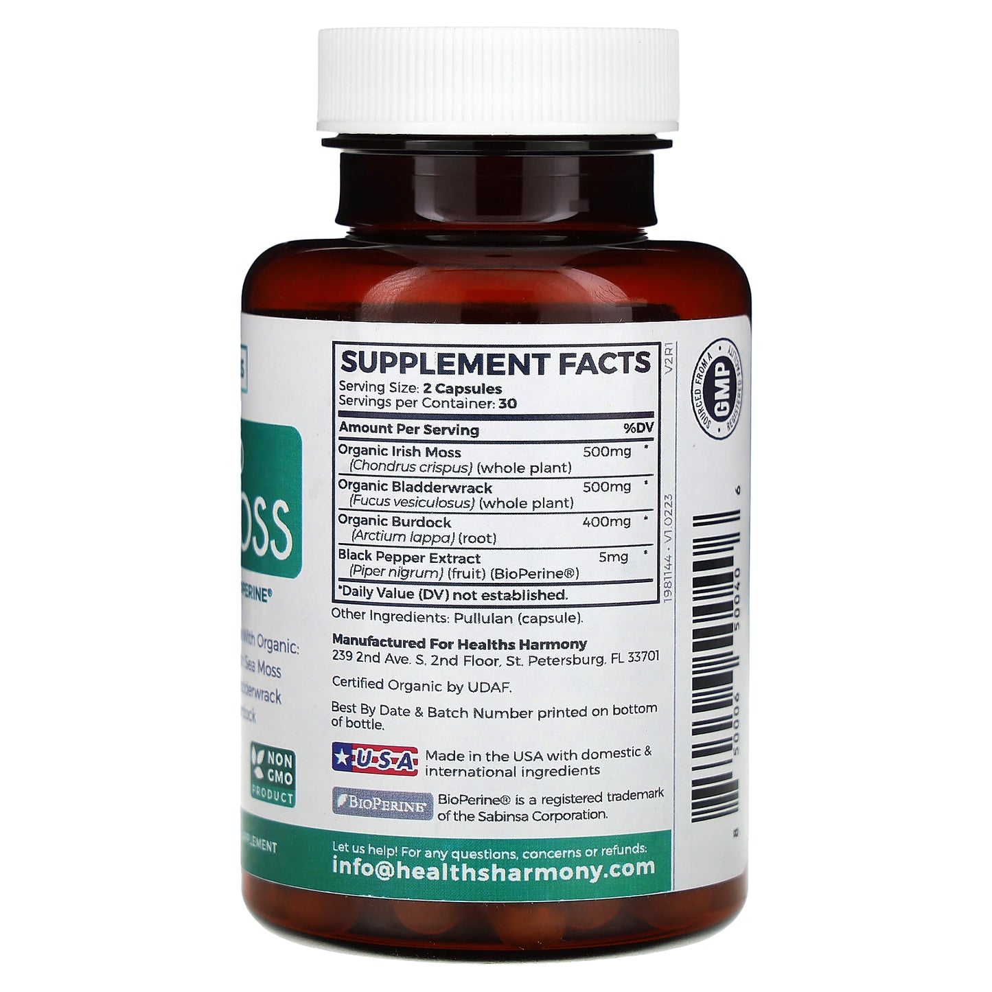 Healths Harmony, Advanced Sea Moss, 60 Capsules