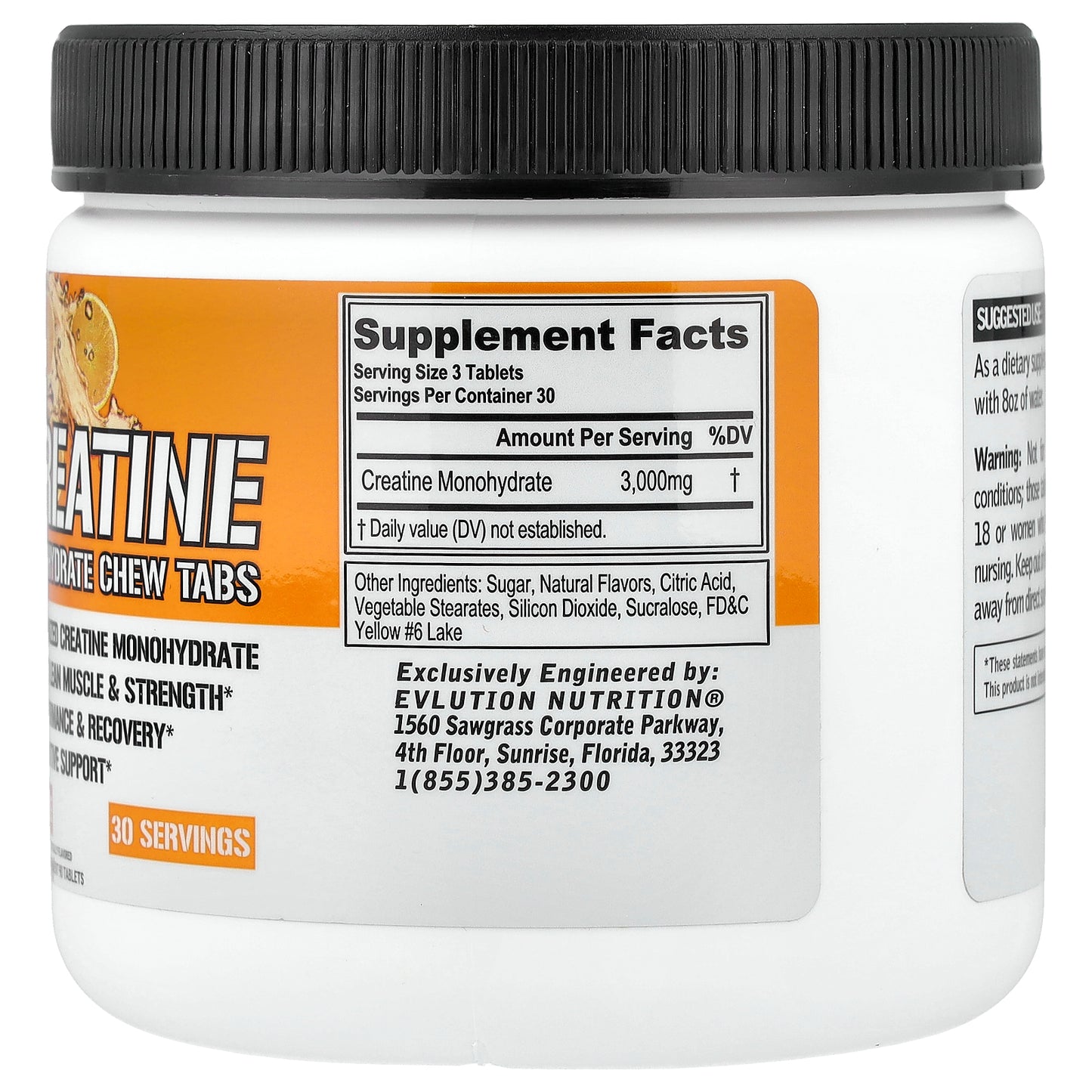 EVLution Nutrition, Creatine Monohydrate Chew Tabs, Orange, 90 Tablets