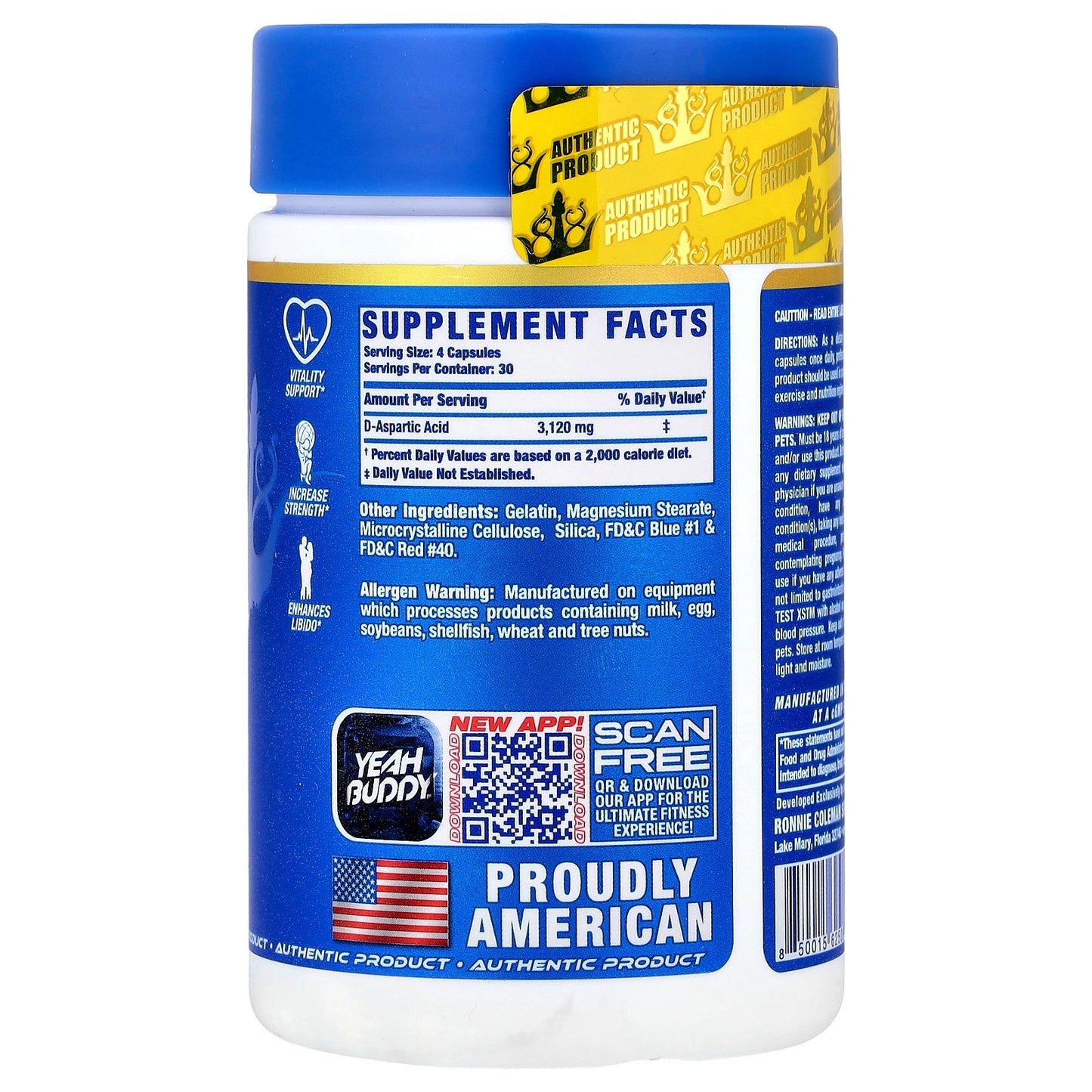 Ronnie Coleman, Vital Edition, Test XS™, 120 Capsules (780 mg per Capsule)