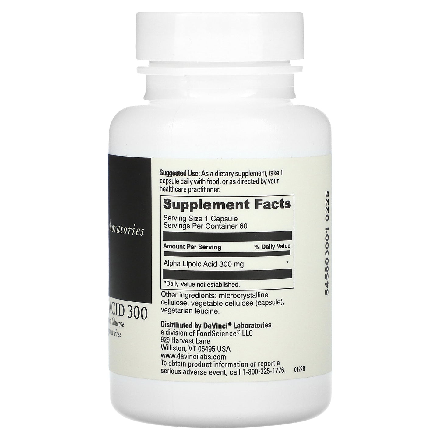 DaVinci Laboratories, Alpha Lipoic Acid 300, 300 mg , 60 Capsules
