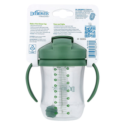 Dr. Brown's, Baby's 1st Straw Cup, 6 Months +, Olive Green , 9 oz (270 ml)
