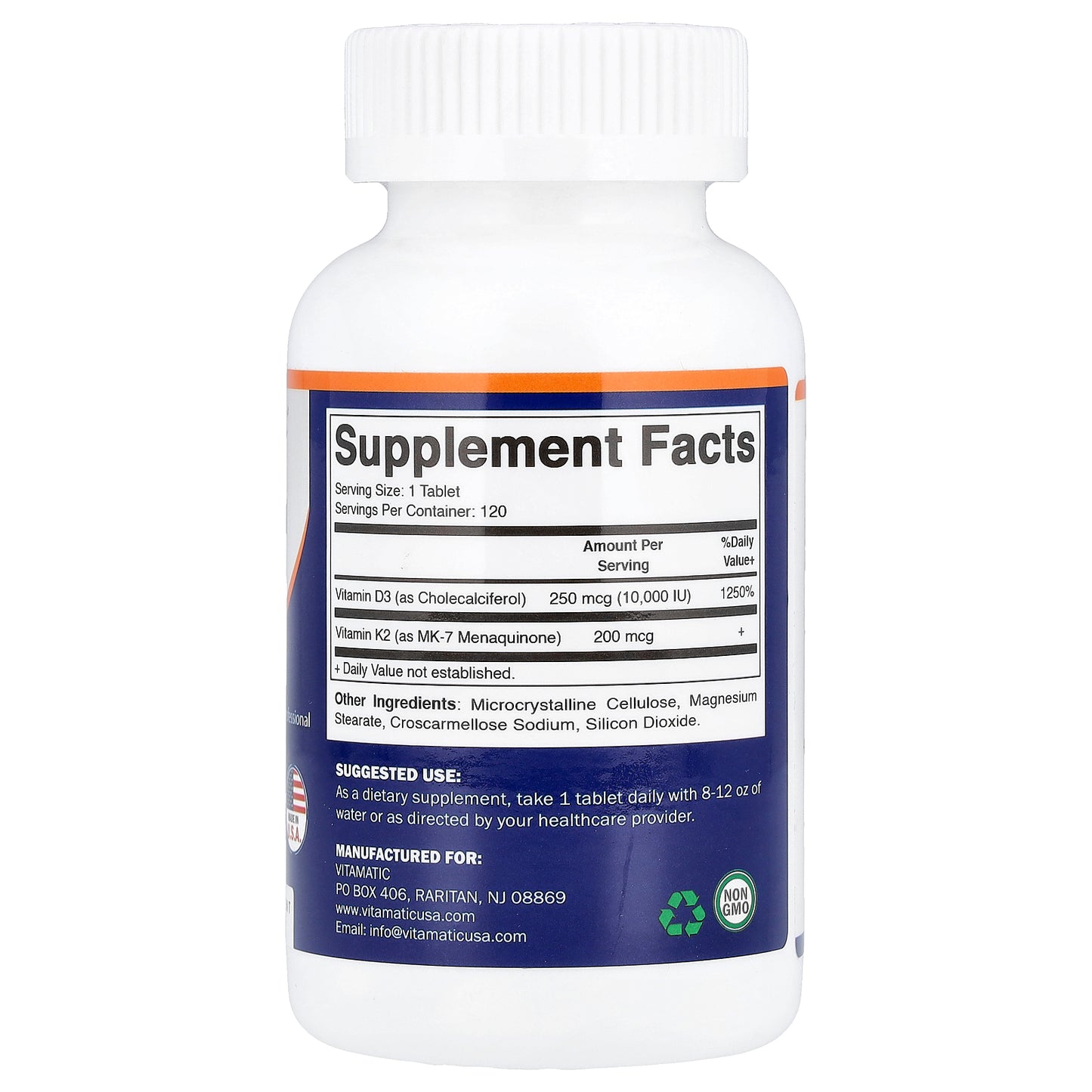 Vitamatic, Vitamin K2 + D3, 120 Tablets