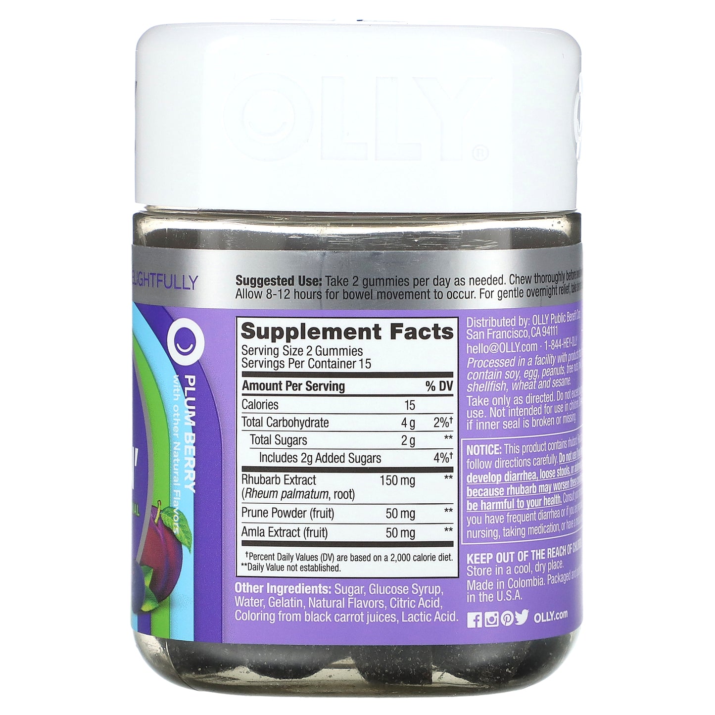 OLLY, Keep It Movin', Plum Berry, 30 Gummies