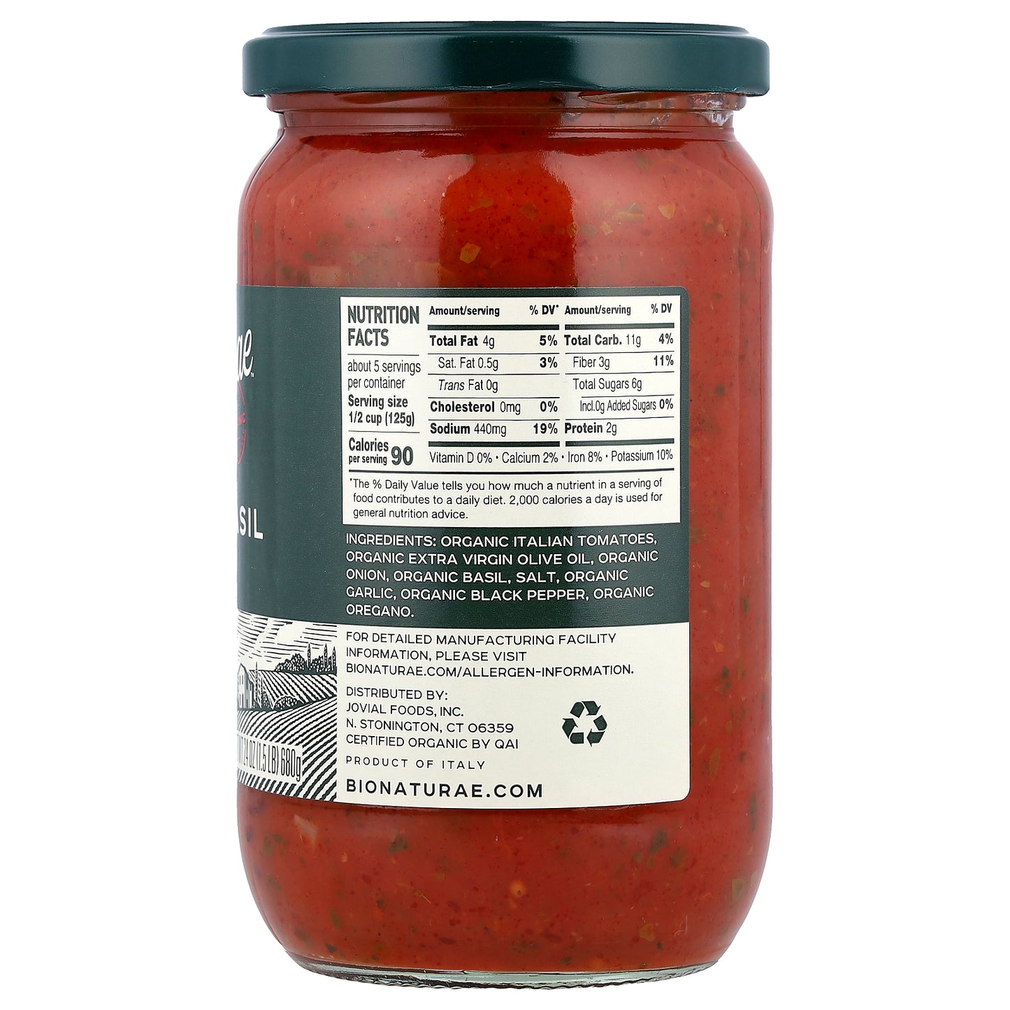 Bionaturae™, Organic Tomato Basil, 24 oz (680 g)