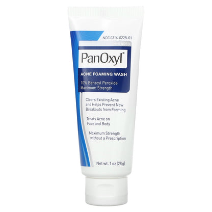 PanOxyl, Acne Foaming Wash, Maximum Strength, 1 oz (28 g)