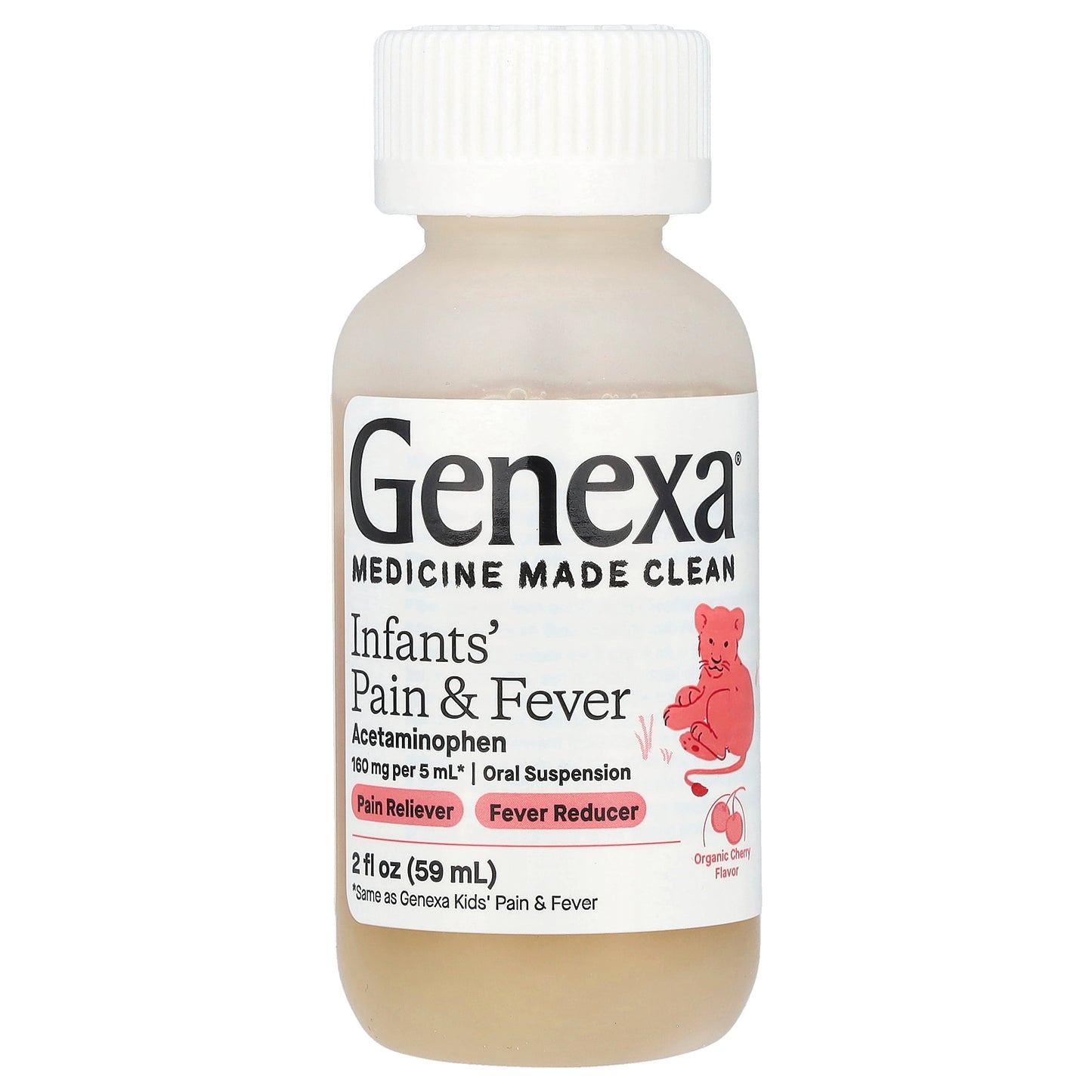 Genexa, Infants' Pain & Fever, Organic Cherry, 160 mg, 2 fl oz (59 ml)