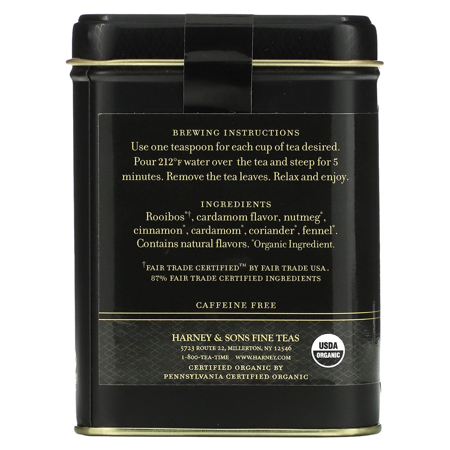 Harney & Sons, Organic Rooibos Chai, Herbal Tea, Caffeine Free , 4 oz (112 g)