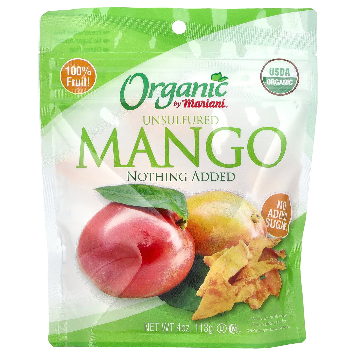 Mariani Dried Fruit, Organic Unsulfured Mango, 4 oz (113 g)