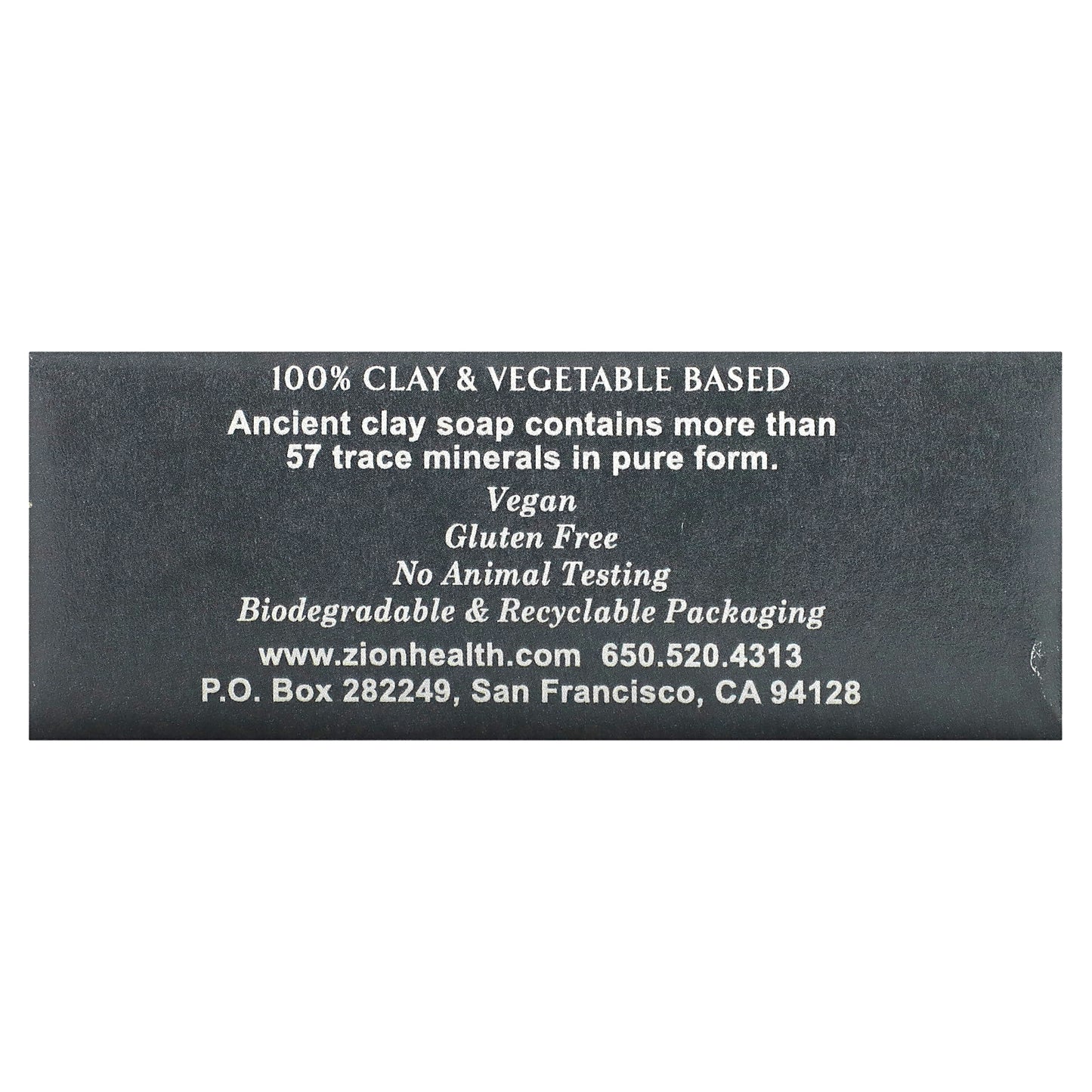 Zion Health, Ancient Clay Bar Soap, Activated Charcoal, 6 oz (170 g)