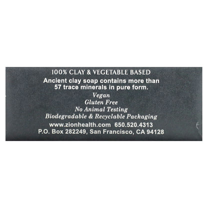 Zion Health, Ancient Clay Bar Soap, Activated Charcoal, 6 oz (170 g)