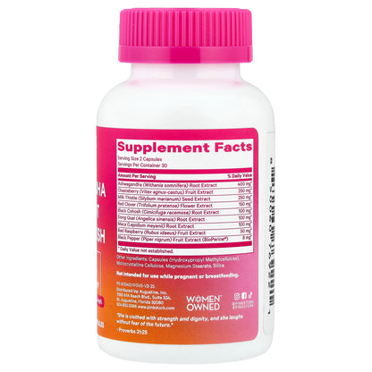 Pink Stork, Ashwagandha Maca Root Black Cohosh, 60 Capsules